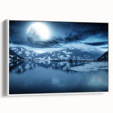 Vintage poster art of Yukon scenery on a framed canvas, featuring a colorful palette, ideal for living room decor.