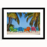 Abstract art print featuring vibrant Caribbean scenery on a textured, extra large canvas, ideal for living room decor.