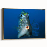 Framed canvas of a vintage poster art depicting a Caribbean Aruba scenery with a gold frame, ideal for living room decor.