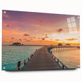 Acrylic print of a Caribbean seascape in vibrant blue tones, suitable for bedroom or dining room decor.