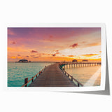 Extra large rolled print of a Caribbean Bahamas scenery with vibrant blue and green hues, ideal for dining room wall art.