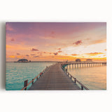 Black and white photograph of a serene Caribbean beach on stretched canvas, ideal for kitchen wall art.