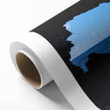 Art deco poster of a Caribbean beach scene in pastel shades on rolled canvas, ideal for nursery wall art.