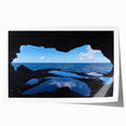Caribbean beach scenery on a rolled print, featuring soft pastel colors, ideal for art wall dining room.