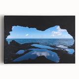 Black and white photo of Barbados scenery on large stretched canvas, ideal for kitchen wall art or bedroom ambiance.