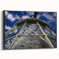 Black and white framed canvas of a vintage Bermuda landscape, ideal for bedroom wall decor.