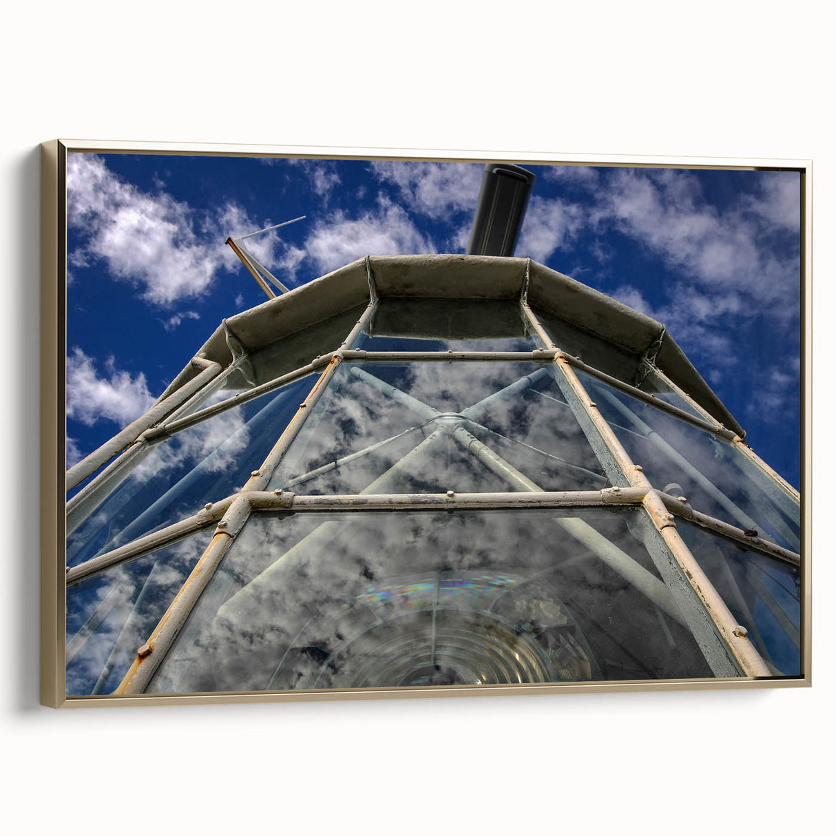 Framed canvas featuring a vintage-style Bermuda landscape with muted gold and black tones, ideal for bedroom wall art.