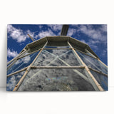 Large black and white stretched canvas of a Bermuda coastal scene, ideal for kitchen wall art.