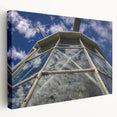 Caribbean Bermuda landscape on stretched canvas with vivid blue and green tones, suitable for kitchen wall art.