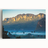 Black and white photograph of a vintage Cuban street scene on stretched canvas, ideal for kitchen wall art.