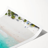 Extra large wall art featuring line art flowers in soft pastel tones on a rolled canvas, ideal for large living room decor.