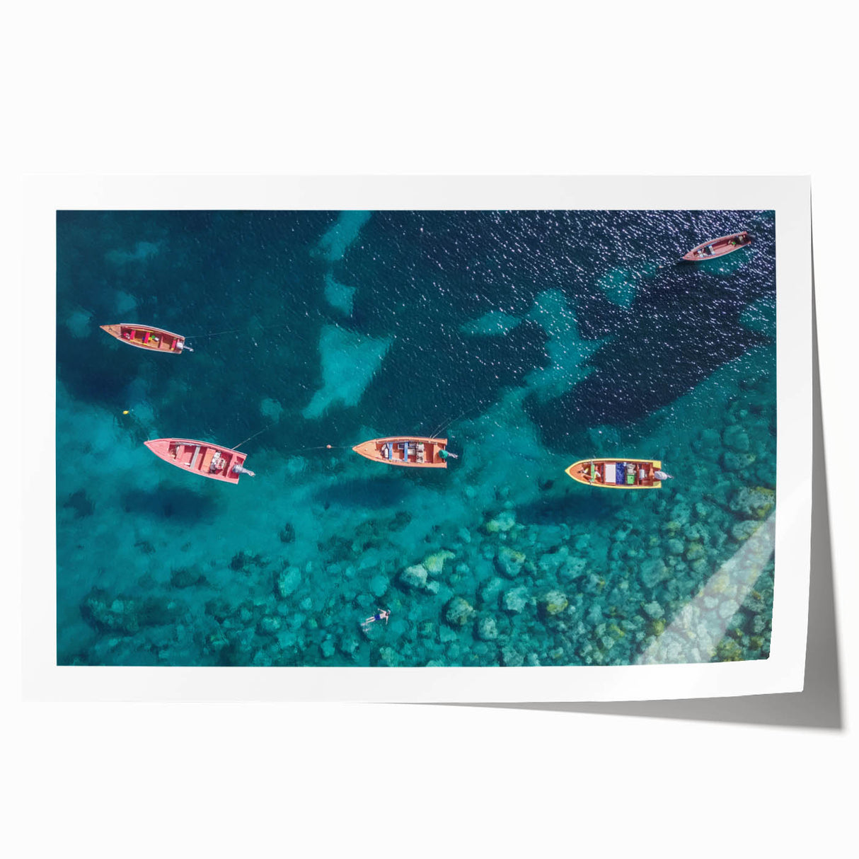 Extra large rolled print of a Caribbean scenery in Martinique with vibrant tropical floral elements.