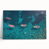 Black and white photo of Caribbean Martinique scenery on large stretched canvas, ideal for kitchen wall art.