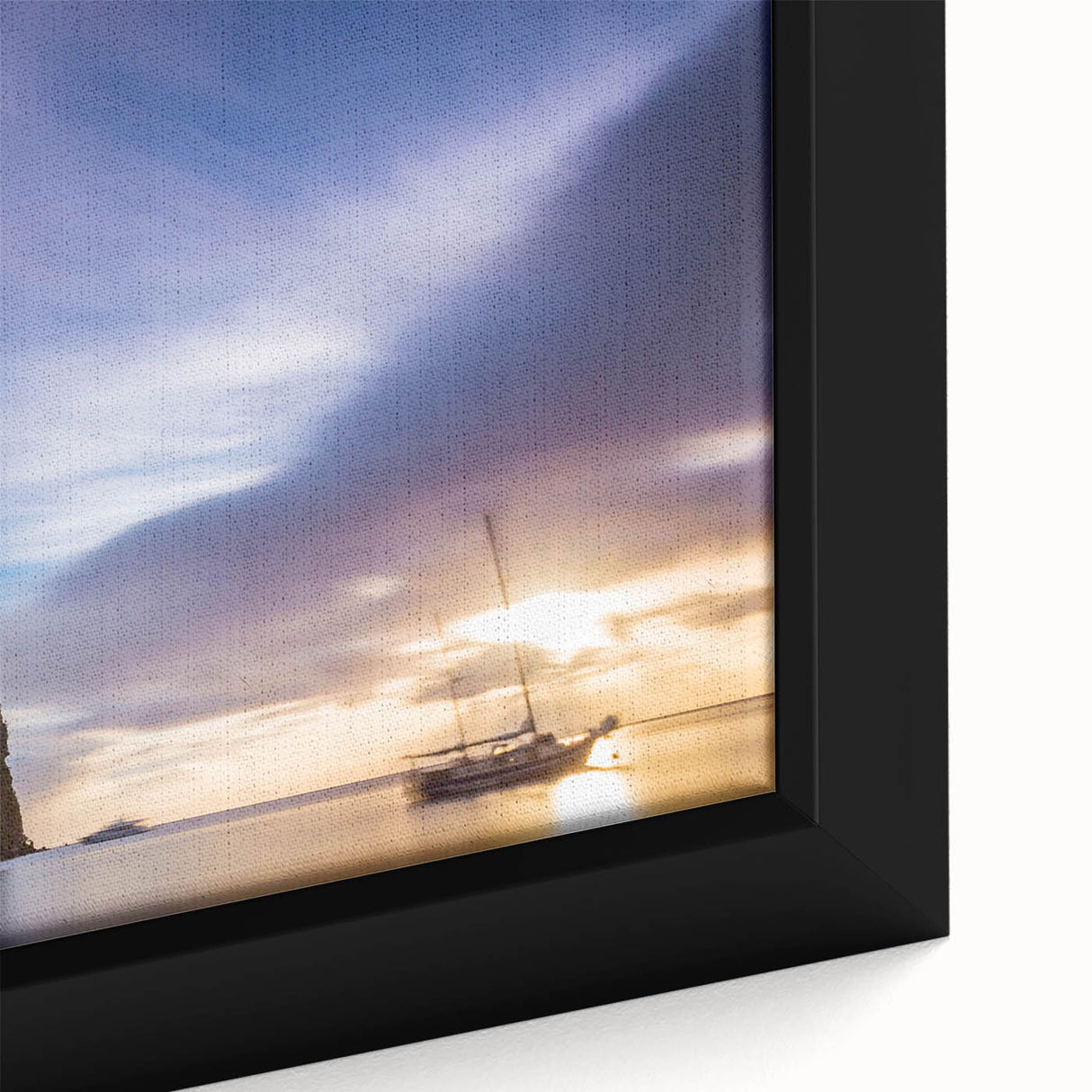 Extra large framed canvas featuring a textured depiction of Saint Lucia with vibrant, colorful art.