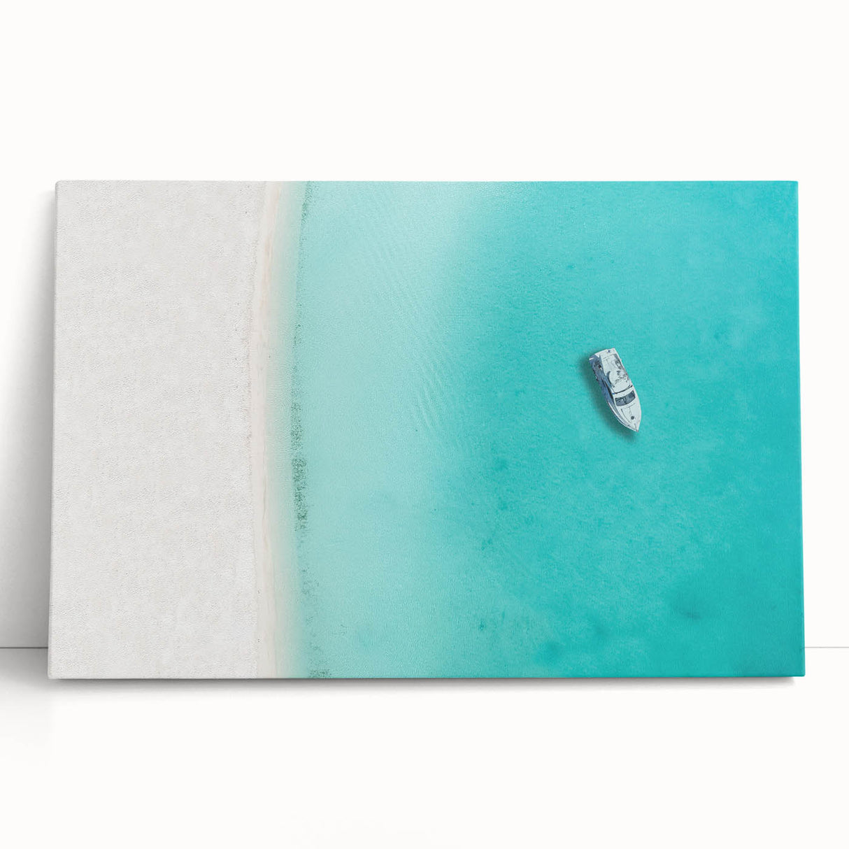 Black and white large canvas print of a Caribbean beach scene, ideal for kitchen wall art.