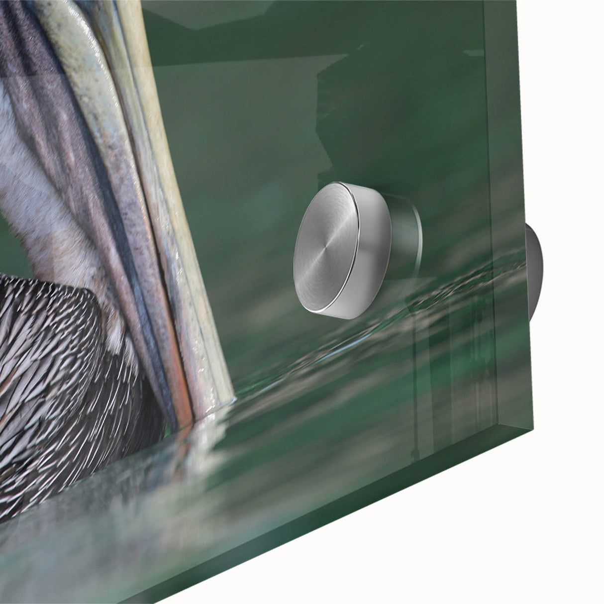 Large abstract wall art of the Caribbean Virgin Islands in muted blue and green tones on acrylic glass.