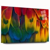 Large abstract wall art of a Costa Rican landscape in muted green and blue tones on acrylic glass.