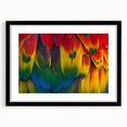 Abstract art print depicting a colorful, textured scene of Central America on a large black-framed canvas.