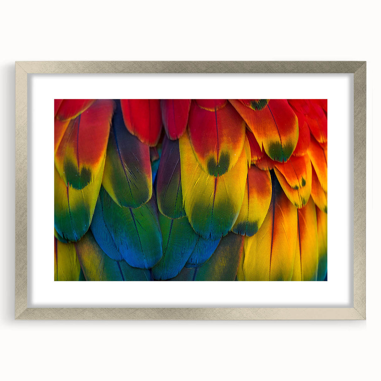 Textured abstract art print depicting a serene Costa Rican landscape in muted earth tones, framed in silver.