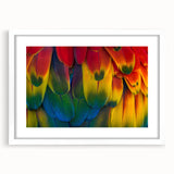 Abstract art print depicting a vibrant Costa Rican landscape on a white-framed mat, ideal for dining room decor.
