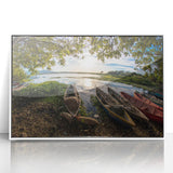 Acrylic print of a vibrant Central American landscape, ideal for modern nursery wall art.