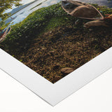 Art deco poster of El Salvador scenery on rolled canvas, featuring vibrant colors, ideal for dining room wall art.