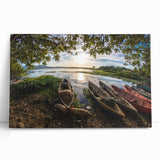 Black and white stretched canvas of Central American scenery, ideal for kitchen wall art or bedroom ambiance.