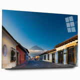 Large abstract wall art depicting vibrant Central American scenery on acrylic glass.