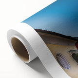 Art deco poster of Central America scenery on rolled canvas, featuring muted earth tones.