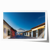 Extra large rolled print of a vibrant Guatemalan landscape with vivid floral elements, ideal for art wall dining room.