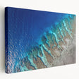 Large stretched canvas featuring a scenic Central American landscape in lush green and earth tones.