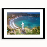 Extra large abstract art print featuring a colorful, textured depiction of Central America on a framed black mat.