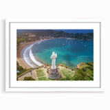 Abstract art print featuring a stylized depiction of Central America in muted earth tones, framed with a white mat.