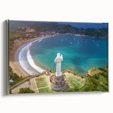 Landscape art painting of a colorful Nicaraguan scenery on a silver-framed canvas.
