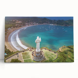 Black and white stretched canvas of a Central American landscape, ideal for kitchen wall art or bedroom ambiance.