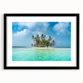 Abstract art print featuring vibrant, colorful textures of Central America scenery on an extra-large black framed canvas.