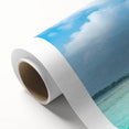 Art Deco poster of Panama scenery on rolled canvas, featuring vibrant greens and blues.