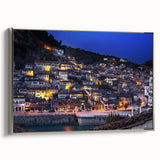 Landscape art painting of an Albanian scenery on a framed canvas.