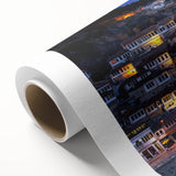 Art Deco style poster depicting a serene Albanian landscape on rolled canvas.