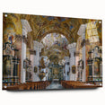 Acrylic print of a European scenery in muted earth tones, suitable for dining room decor.