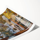 Extra large wall art featuring line art flowers in soft pastel shades on a rolled print, ideal for large living room decor.