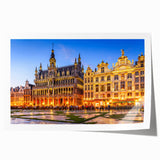 European scenery with floral accents on a rolled print, suitable for art wall dining room or classy bathroom wall art.