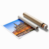 Extra large rolled print of a floral scene in Belgium, in soft pastel shades, ideal for classy bathroom wall art.