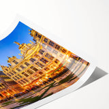 Extra large rolled print featuring line art flowers in monochrome, ideal for large living room wall art.