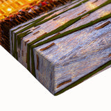 Black and white landscape art painting of a European countryside on stretched canvas, ideal for bedroom wall art.