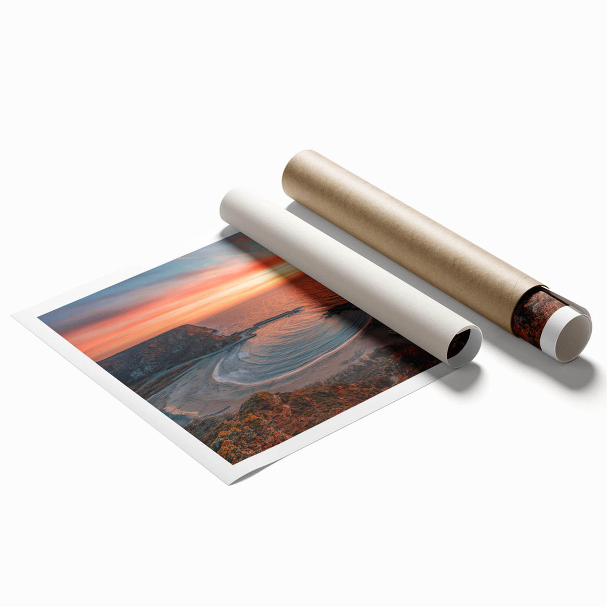 Extra large rolled print of a Bulgarian landscape with lush floral details in soft pastel shades.