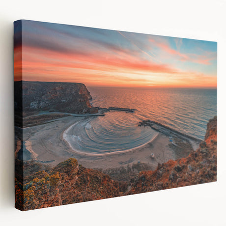 Large stretched canvas depicting a European Bulgarian landscape in muted earth tones, suitable for kitchen wall art.