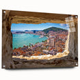 Acrylic print of a Croatian landscape in muted earth tones, ideal for dining room or bedroom decor.