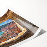 Extra large rolled print featuring line art flowers in subtle gray tones, ideal for large living room wall art.