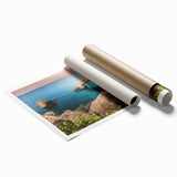 Extra large rolled print featuring a scenic Cyprus landscape with vibrant green and blue tones.